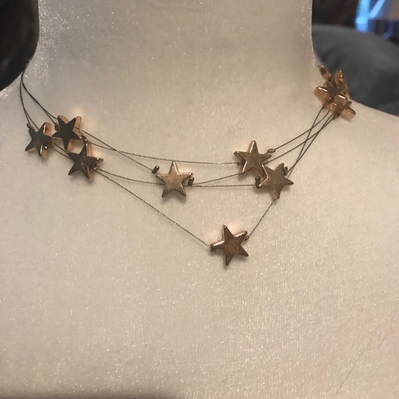 Multi-layer Gold-plated Star Choker Necklace - Picture 2 of 7